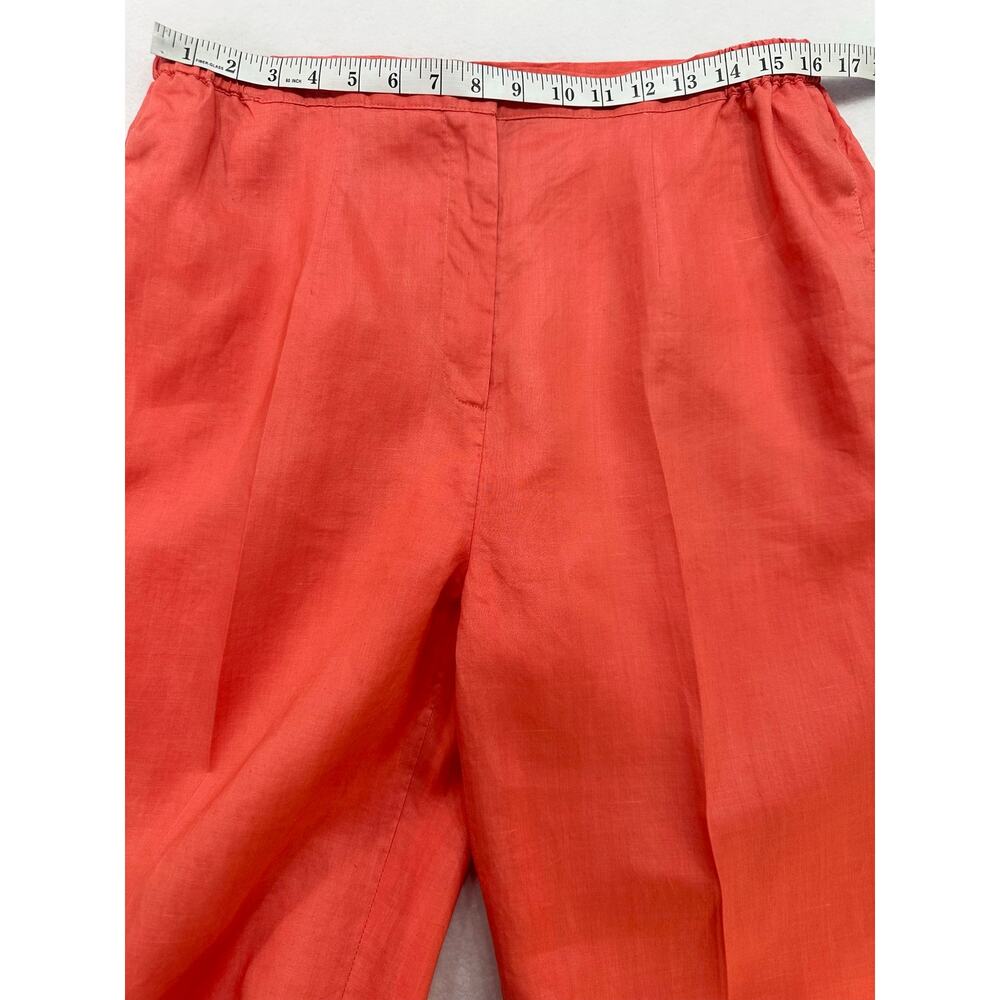 Lino USA 100% Linen Coral Capri Trousers Wide Leg Pants Women’s Size XL - Picture 9 of 11